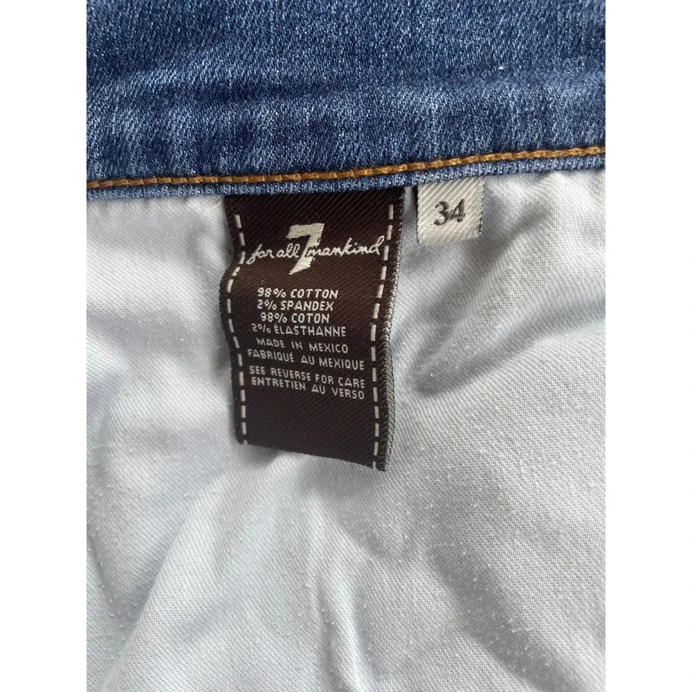 7 For All Mankind Standard Straight Leg Jeans Mens 34 Blue Stretch Denim